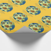 Daffodis lichtblauw-geel Pasen Cadeaupapier (Hoek)