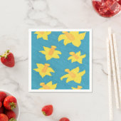 Daffodis op blauw achtergrondpapier servetten (Insitu)