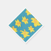 Daffodis op blauw achtergrondpapier servetten (Hoek)