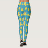 Daffodis op blauwe achtergrond Leggings (Achterkant)