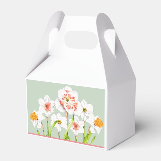Daffodis op een Gable Favor Box Bedankdoosjes (Voorkant Zijde)