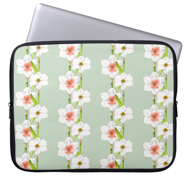 Daffodis op een laptophoes laptop sleeve (Voorkant)