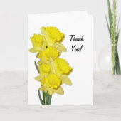 Daffodis op witte blanco dank je briefkaart (Voorkant)