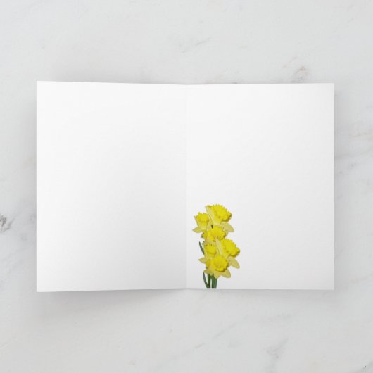 Daffodis op witte blanco dank je briefkaart (Binnen)