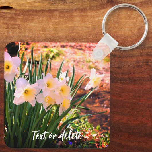 Daffodis van Brook Flower Personalized Sleutelhanger (Achterkant)