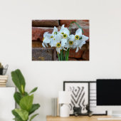 daffodis vlakbij de muur van het fort poster (Thuiskantoor)