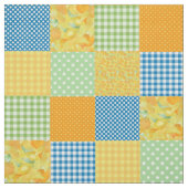 Daffy-down-Dillies Faux Patchwork Pattern Fabric Stof (Swatch)