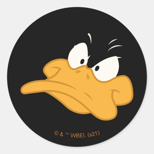 DAFFY DUCK™ Boze Gezicht Ronde Sticker (Voorkant)