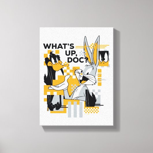 DAFFY DUCK™ & BUGS BUNNY™ Glitch Canvas Afdruk (Voorkant)