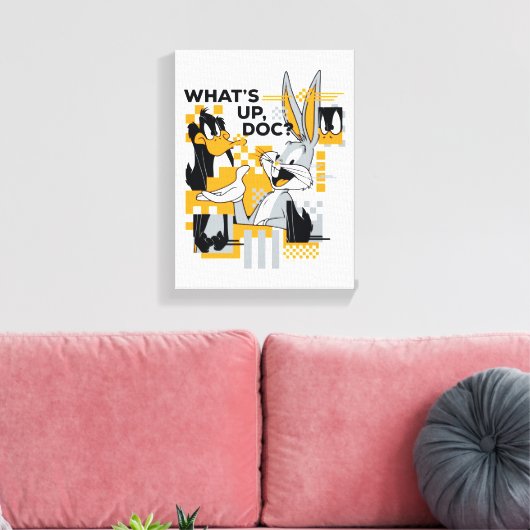 DAFFY DUCK™ & BUGS BUNNY™ Glitch Canvas Afdruk (Insitu (Woonkamer))