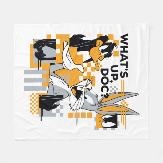 DAFFY DUCK™ & BUGS BUNNY™ Glitch Fleece Deken (Voorkant (Horizontaal))