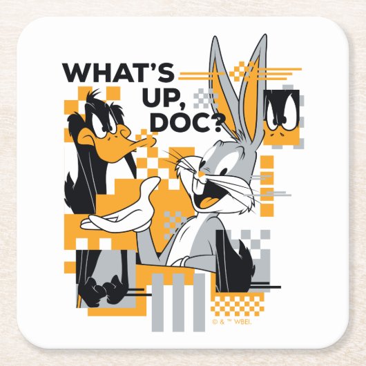 DAFFY DUCK™ & BUGS BUNNY™ Glitch Kartonnen Onderzetters (Voorkant)