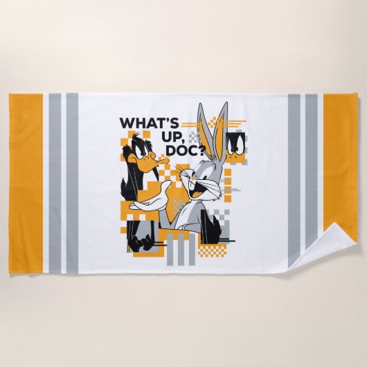 DAFFY DUCK™ & BUGS BUNNY™ Glitch Strandlaken (Voorkant)