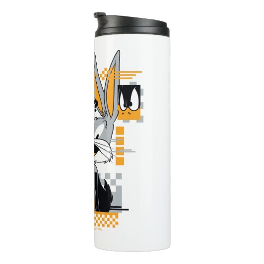 DAFFY DUCK™ & BUGS BUNNY™ Glitch Thermosbeker (Geroteerd rechts)