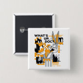 DAFFY DUCK™ & BUGS BUNNY™ Glitch Vierkante Button 5,1 Cm (Voorkant /achterkant)