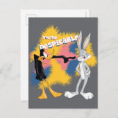 DAFFY DUCK™ & BUGS BUNNY™ "Je bent verachtelijk" Briefkaart (Voorkant / Achterkant)