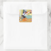 DAFFY DUCK™ grote glimlach Vierkante Sticker (Tas)