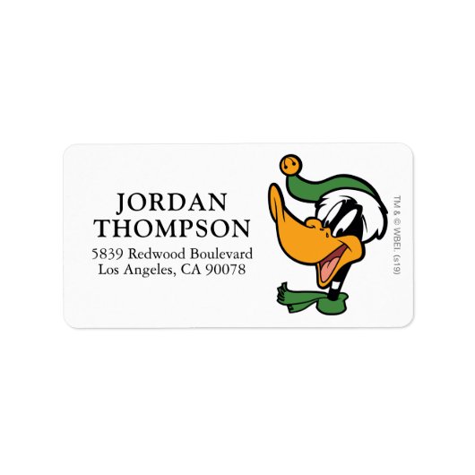 DAFFY DUCK™ "Happy Holi-Daze" Etiket (Voorkant)