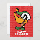 DAFFY DUCK™ "Happy Holi-Daze" Feestdagenkaart (Voorkant / Achterkant)