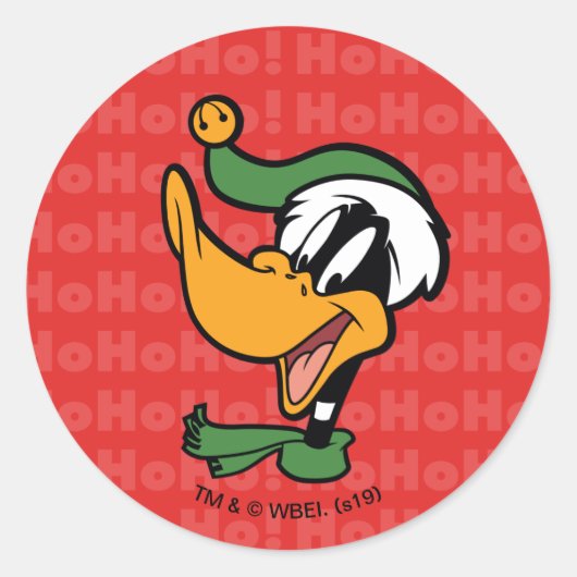 DAFFY DUCK™ "Happy Holi-Daze" Ronde Sticker (Voorkant)
