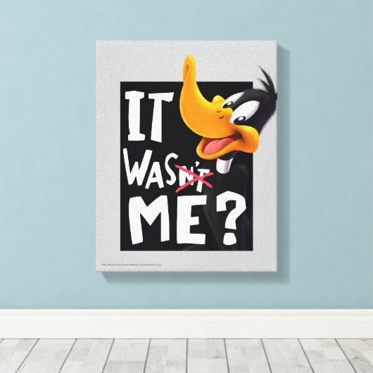 DAFFY DUCK™- Ik was het niet. Canvas Afdruk (Insitu (Houten vloer))