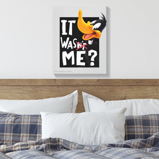 DAFFY DUCK™- Ik was het niet. Canvas Afdruk (Insitu (Slaapkamer))