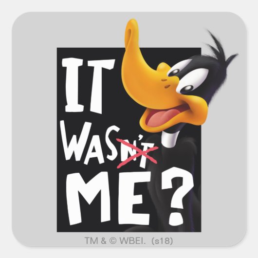 DAFFY DUCK™- Ik was het niet. Vierkante Sticker (Voorkant)