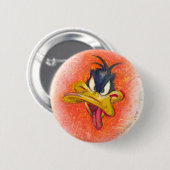 DAFFY DUCK™ in Oranje Ronde Button 5,7 Cm (Voorkant /achterkant)