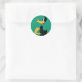 DAFFY DUCK™ is gek Ronde Sticker (Tas)