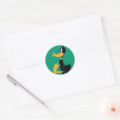 DAFFY DUCK™ is gek Ronde Sticker (Envelop)