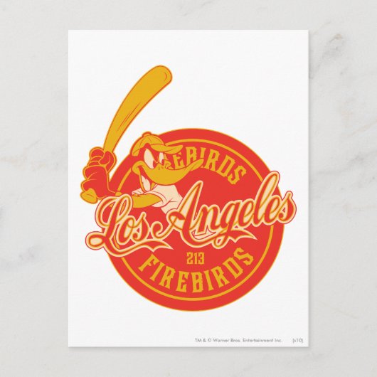 DAFFY DUCK™ Los Angeles Firebirds Logo Briefkaart (Voorkant)