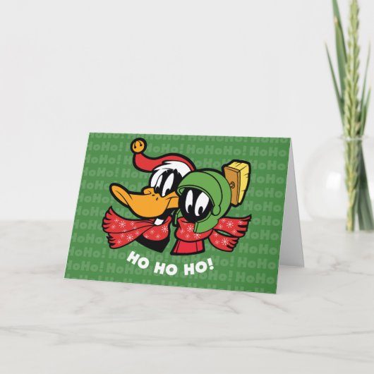 DAFFY DUCK™ & MARVIN MARTIAN™ "Ho Ho Ho!" Feestdagen Kaart (Voorkant)