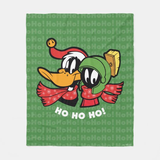 DAFFY DUCK™ & MARVIN MARTIAN™ "Ho Ho Ho!" Fleece Deken (Voorkant)