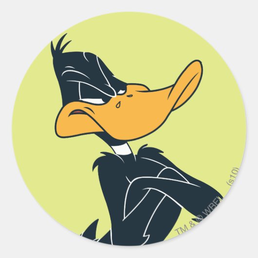 DAFFY DUCK™ met wapengewas Ronde Sticker (Voorkant)