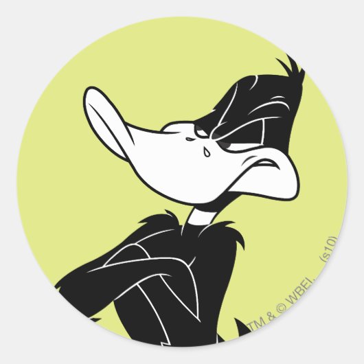 DAFFY DUCK™ met wapengewas Ronde Sticker (Voorkant)
