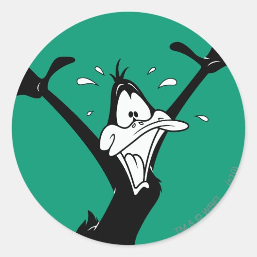DAFFY DUCK™ Opgewonden Ronde Sticker (Voorkant)
