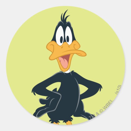 DAFFY DUCK™ RONDE STICKER (Voorkant)
