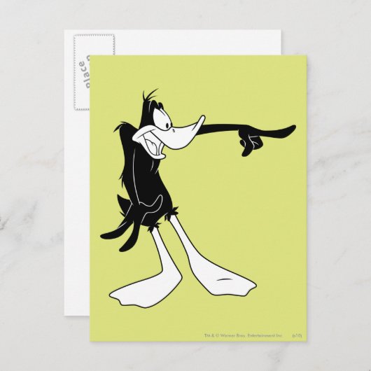 DAFFY DUCK™ Shocked and Pointing Briefkaart (Voorkant / Achterkant)