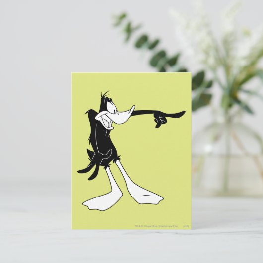 DAFFY DUCK™ Shocked and Pointing Briefkaart (Staand voorkant)