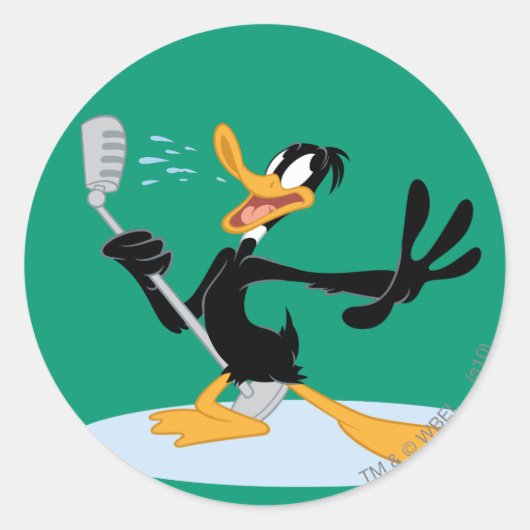DAFFY DUCK™ Singing Ronde Sticker (Voorkant)