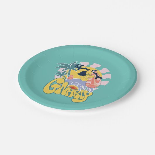 DAFFY DUCK™ Surfing - Gnarly Papieren Bordje (Gekanteld)