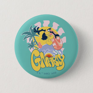 DAFFY DUCK™ Surfing - Gnarly Ronde Button 5,7 Cm