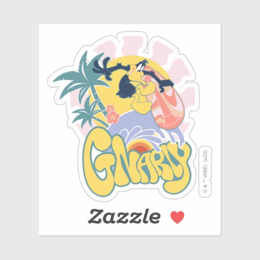 DAFFY DUCK™ Surfing - Gnarly Sticker (Vel)