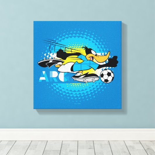 DAFFY DUCK™ Team Argentina Soccer Graphic Canvas Afdruk (Insitu (Houten vloer))