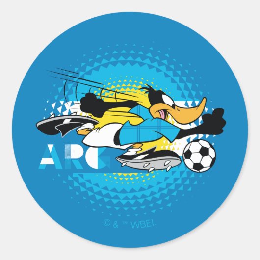 DAFFY DUCK™ Team Argentina Soccer Graphic Ronde Sticker (Voorkant)