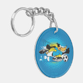 DAFFY DUCK™ Team Argentinië Voetbal Grafisch Sleutelhanger (Voorkant Links)