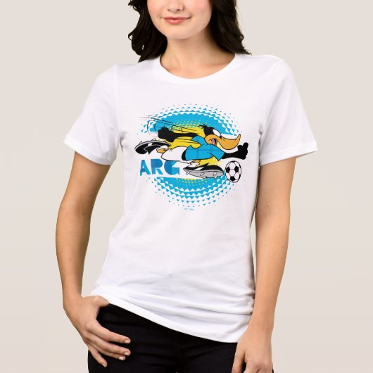 DAFFY DUCK™ Team Argentinië Voetbal Grafisch Tri-Blend Shirt (Voorkant)