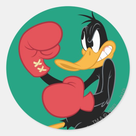 DAFFY DUCK™ the Boxer Ronde Sticker (Voorkant)
