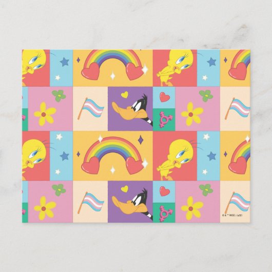 DAFFY DUCK™ & TWEETY™ - Pride Patroon Briefkaart (Voorkant)