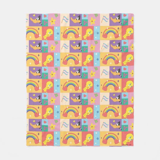 DAFFY DUCK™ & TWEETY™ - Pride Patroon Fleece Deken (Voorkant)